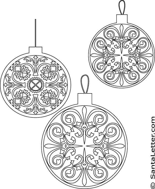 Christmas Ornaments Coloring Pages at SantaLetter.com