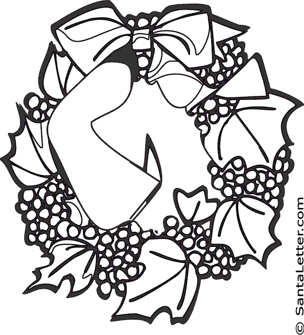 coloring pages christmas wreaths - photo #25
